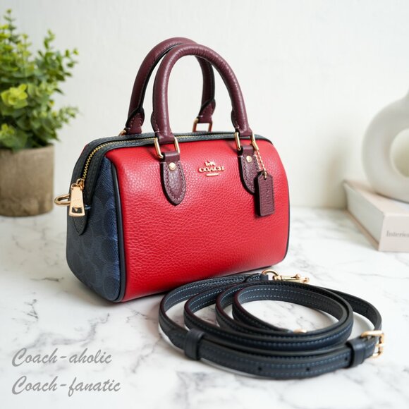 NWT Coach CBM68 Mini Rowan Crossbody Bag In Colorblock Signature Canvas - Picture 4 of 11